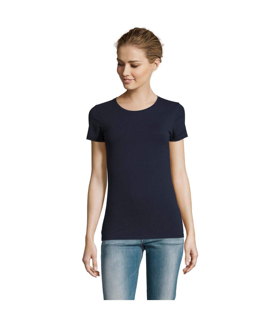 T-shirt Millenium Femme Bleu Marine Français SOLS-1