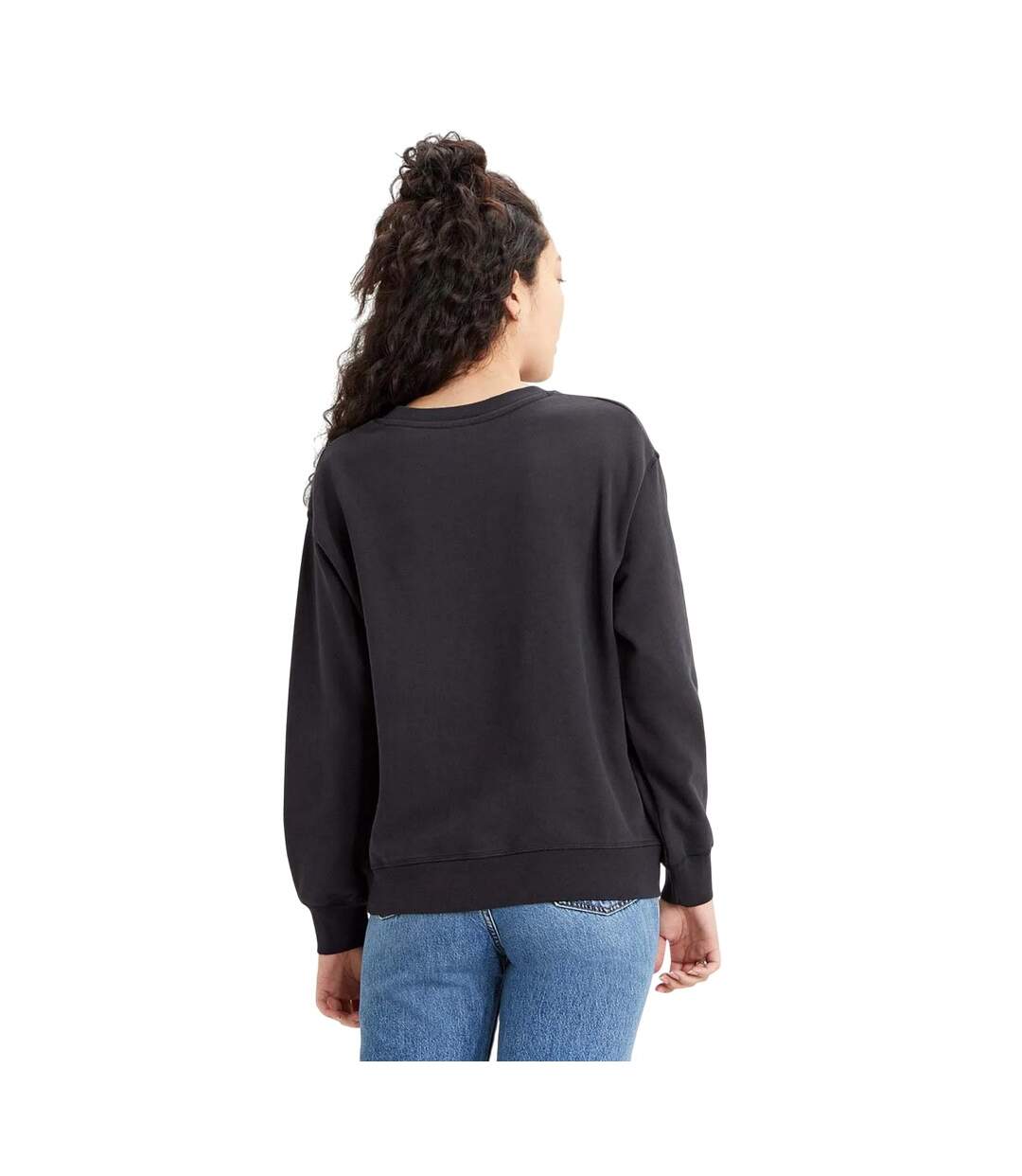 Womens/ladies crew neck standard sweatshirt black Levis-2