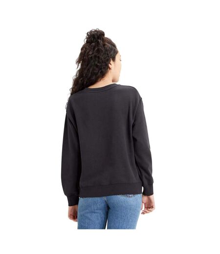 Womens/ladies crew neck standard sweatshirt black Levis