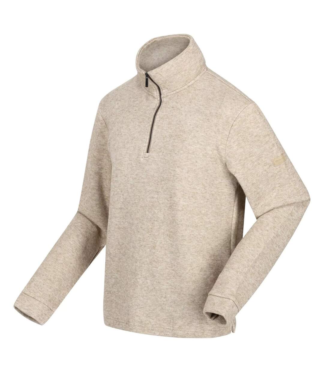 Mens Lanchester Marl Quarter Zip Fleece Top Gold Sand Regatta-3