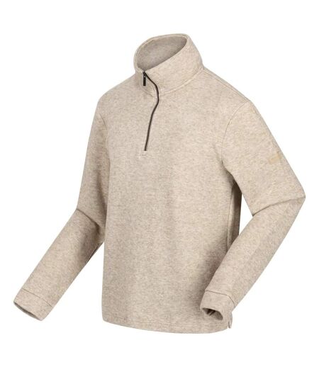 Mens Lanchester Marl Quarter Zip Fleece Top Gold Sand Regatta