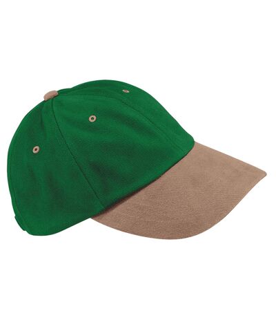 Beechfield Unisex Adult Heavy Brushed Cotton Low Profile Cap (Forest Green/Taupe) - UTBC5300