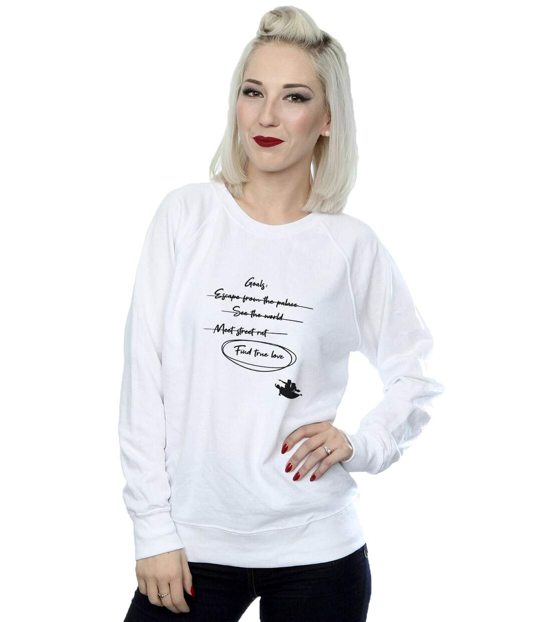 Disney - Sweat ALADDIN JASMINE GOALS - Femme (Blanc) - UTBI13259-2