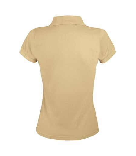 SOLs Womens/Ladies Prime Pique Polo Shirt (Sand)