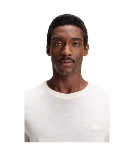 Pull Motif/style Logo Homme Blanc Boss