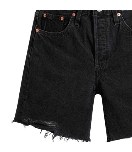 Womens/ladies 501 Mid Thigh Shorts Black Levis
