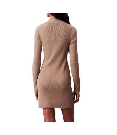 Robe marron calvin klein jeans neck mini dress