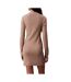 Robe marron calvin klein jeans neck mini dress-2