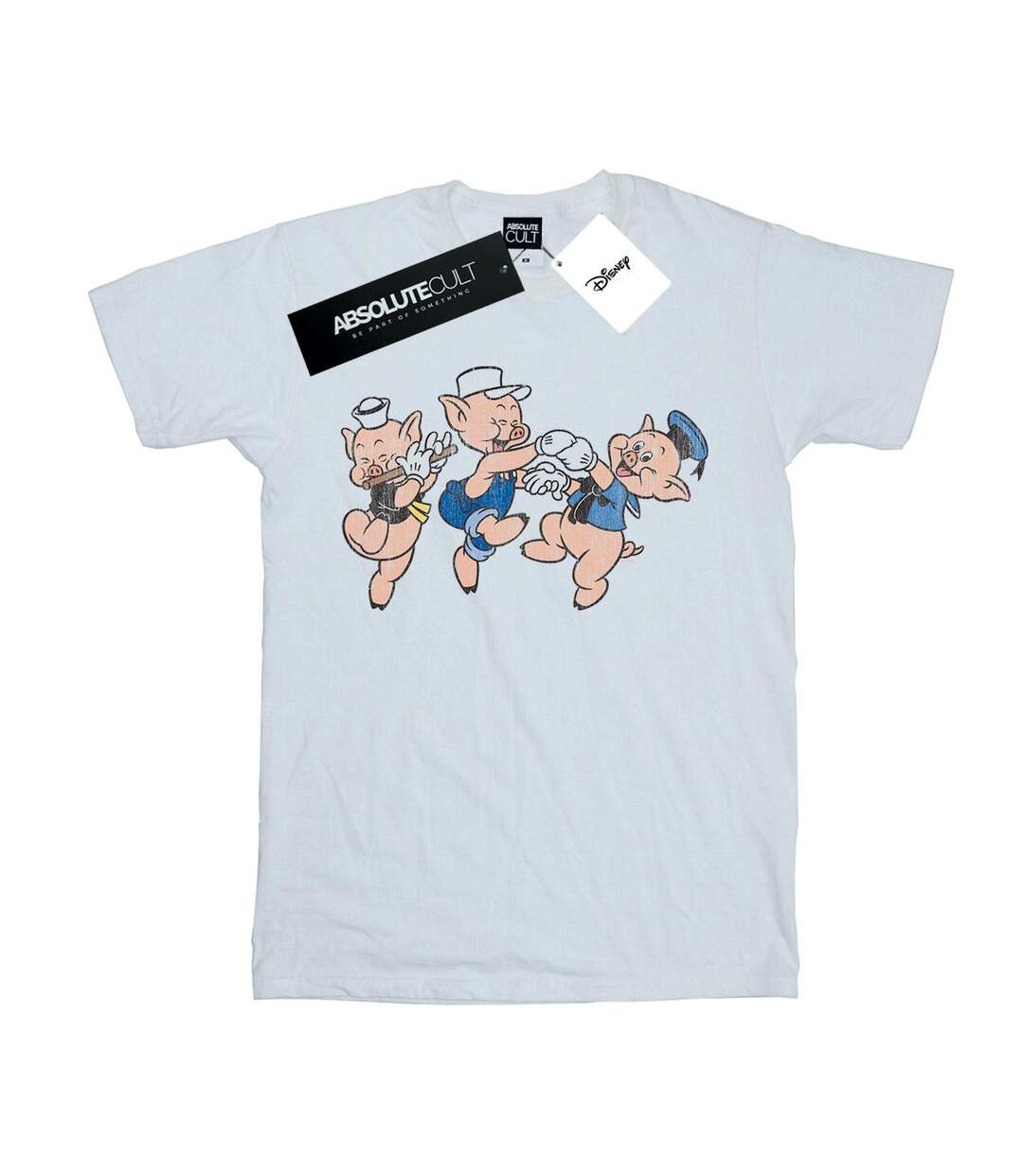 Disney - T-shirt THREE LITTLE PIGS HAVING FUN - Femme (Blanc) - UTBI17684-1