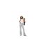 Womens/ladies Flared Yoga Pants Light Grey Marl Brave Soul-1