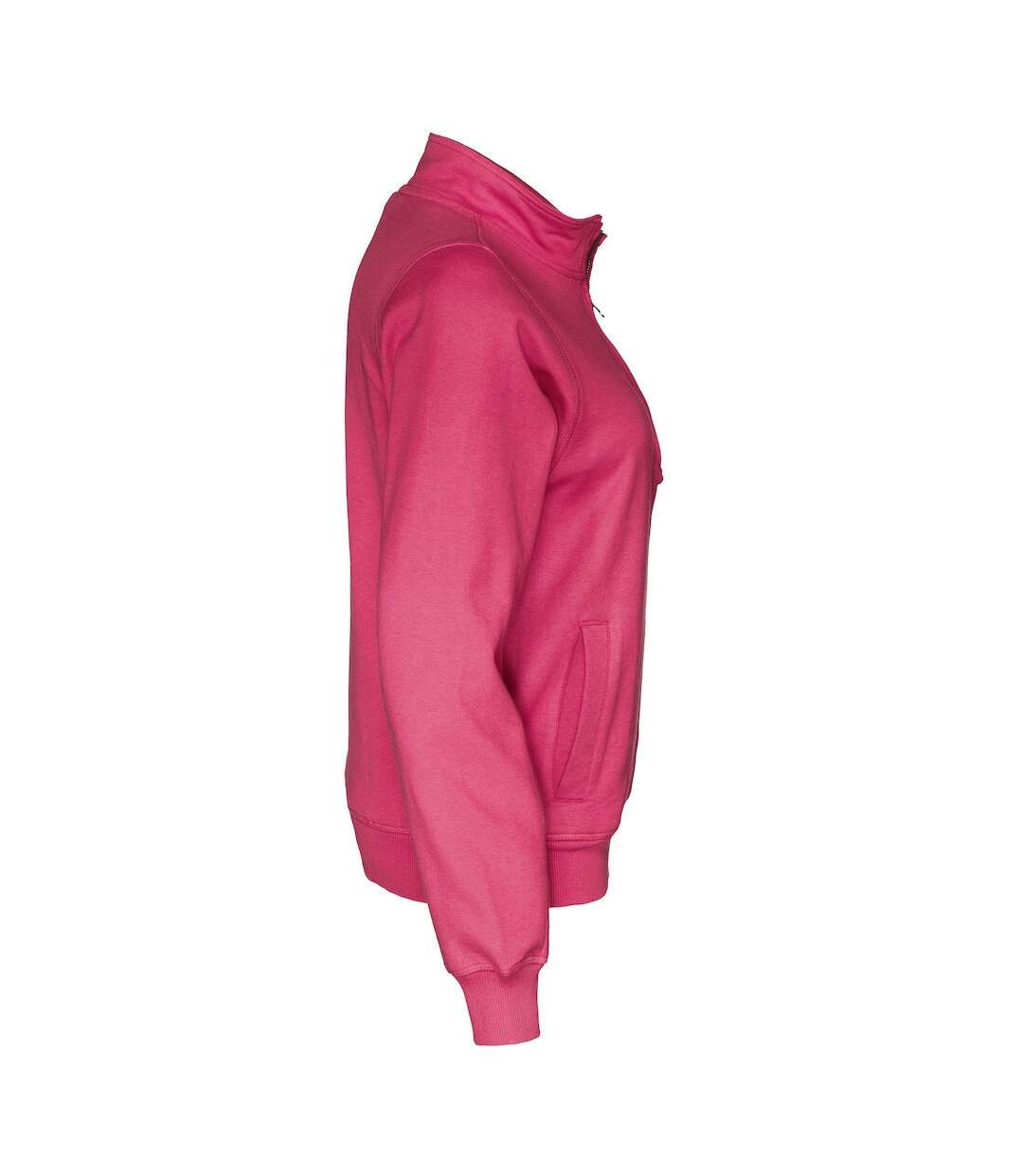 Unisex adult half zip sweatshirt dark cerise Cottover-4