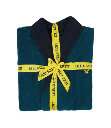 Mens Fleece Shawl Collar Long-sleeved Robe Blue Peacoat Lyle & Scott