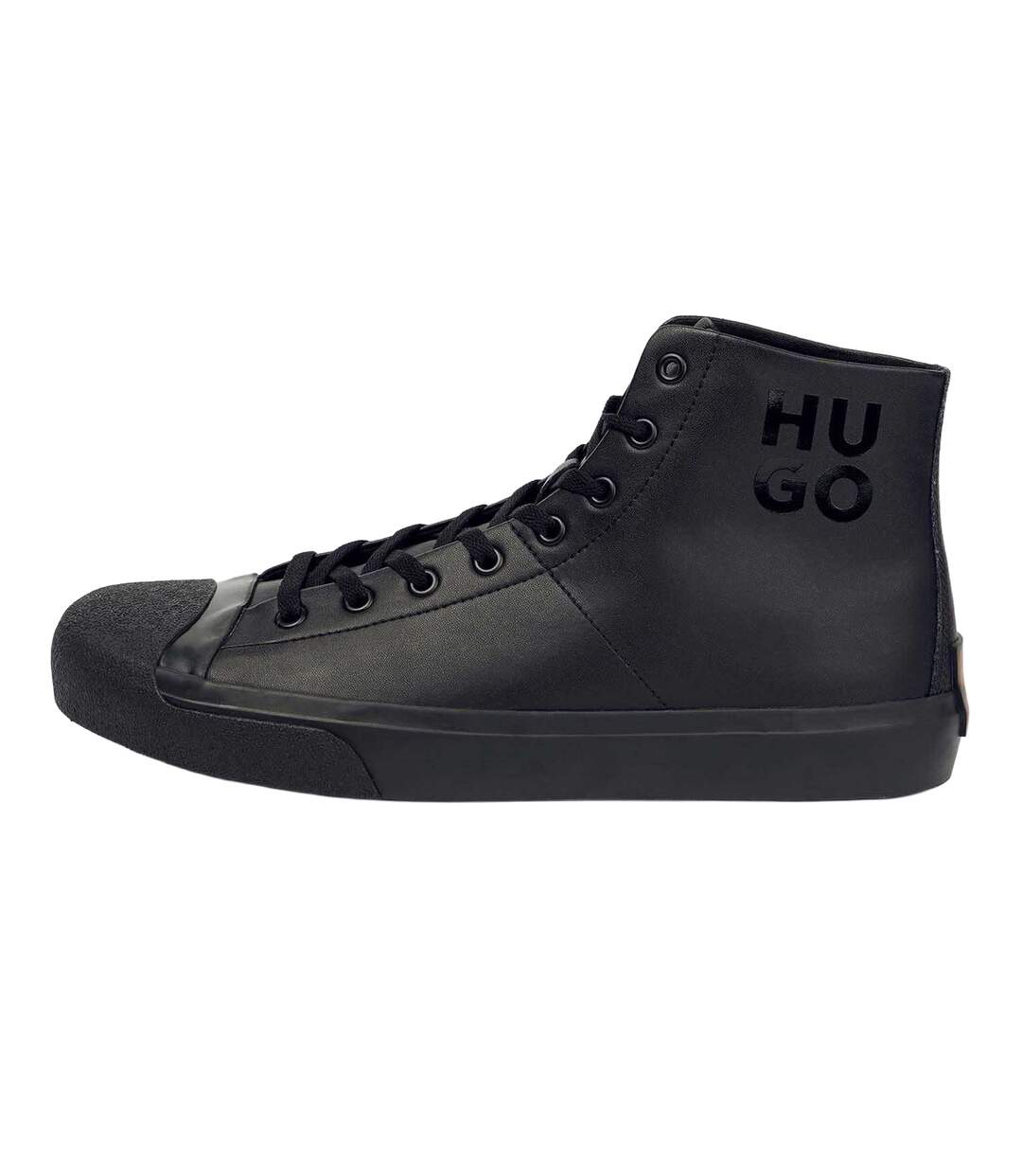 Mens Dyer Leather High Top Trainers Black Hugo-3