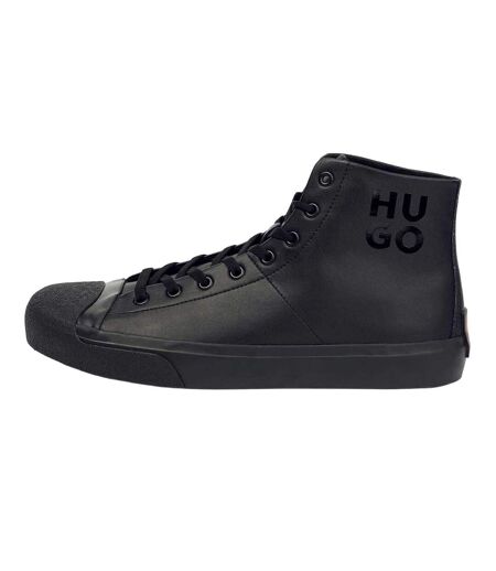 Mens Dyer Leather High Top Trainers Black Hugo
