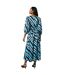 Robe Mi-longue Manches ¾ Femme Bleu Principles-2