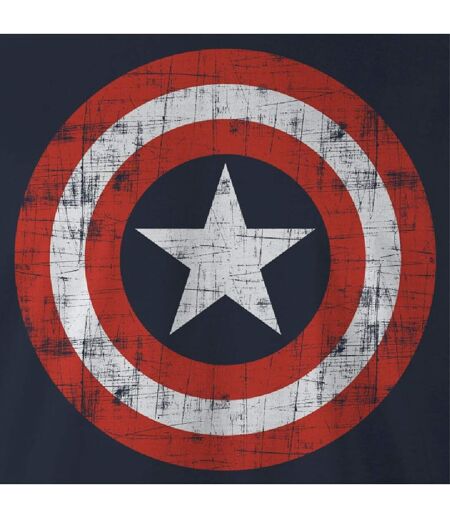 T-shirt Motif/style Logo Homme Bleu Marine Captain America