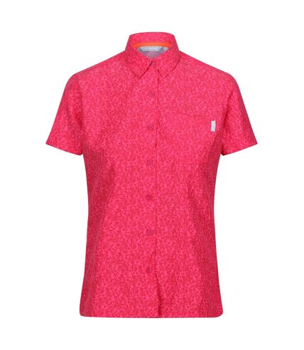 Regatta Womens/Ladies Mindano VIII Ditsy Print Short-Sleeved Shirt (Flamingo Pink Potion) - UTRG9703