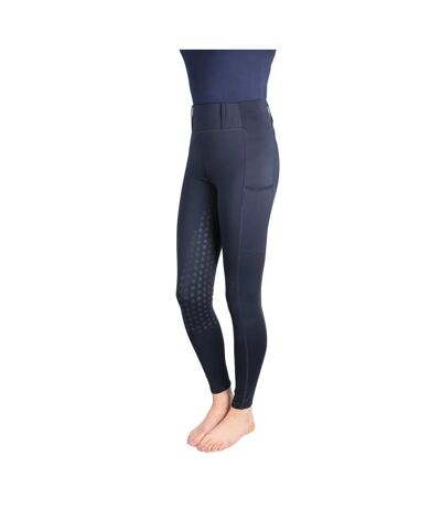 Womens/ladies soria horse riding tights navy HYCONIC