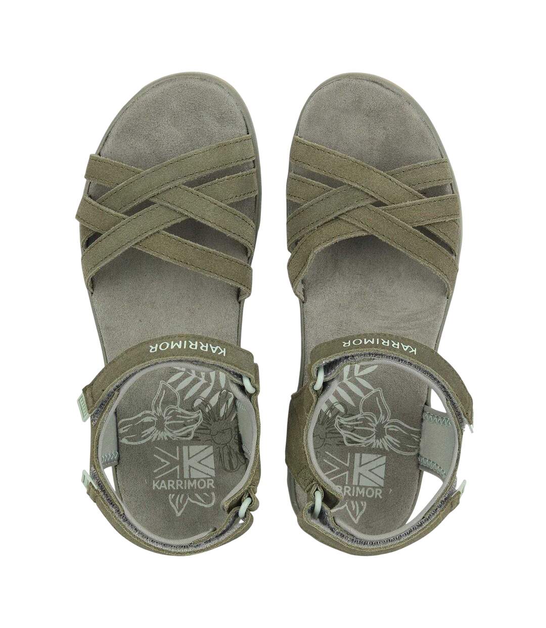 Womens/ladies Salina Leather Walking Sandals Sage Karrimor-3