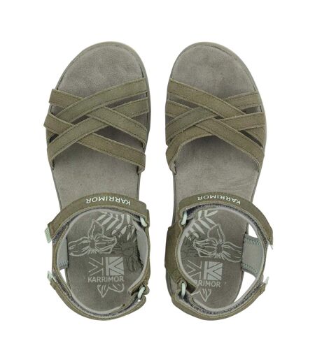 Womens/ladies Salina Leather Walking Sandals Sage Karrimor