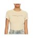 T-shirt beige femme tommy hilfiger linear - m-1