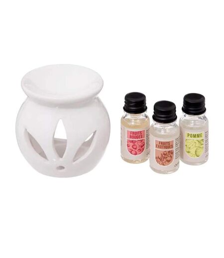 Brûle-Parfum & 3 Flacons d'Huiles Pura 10ml Fruits