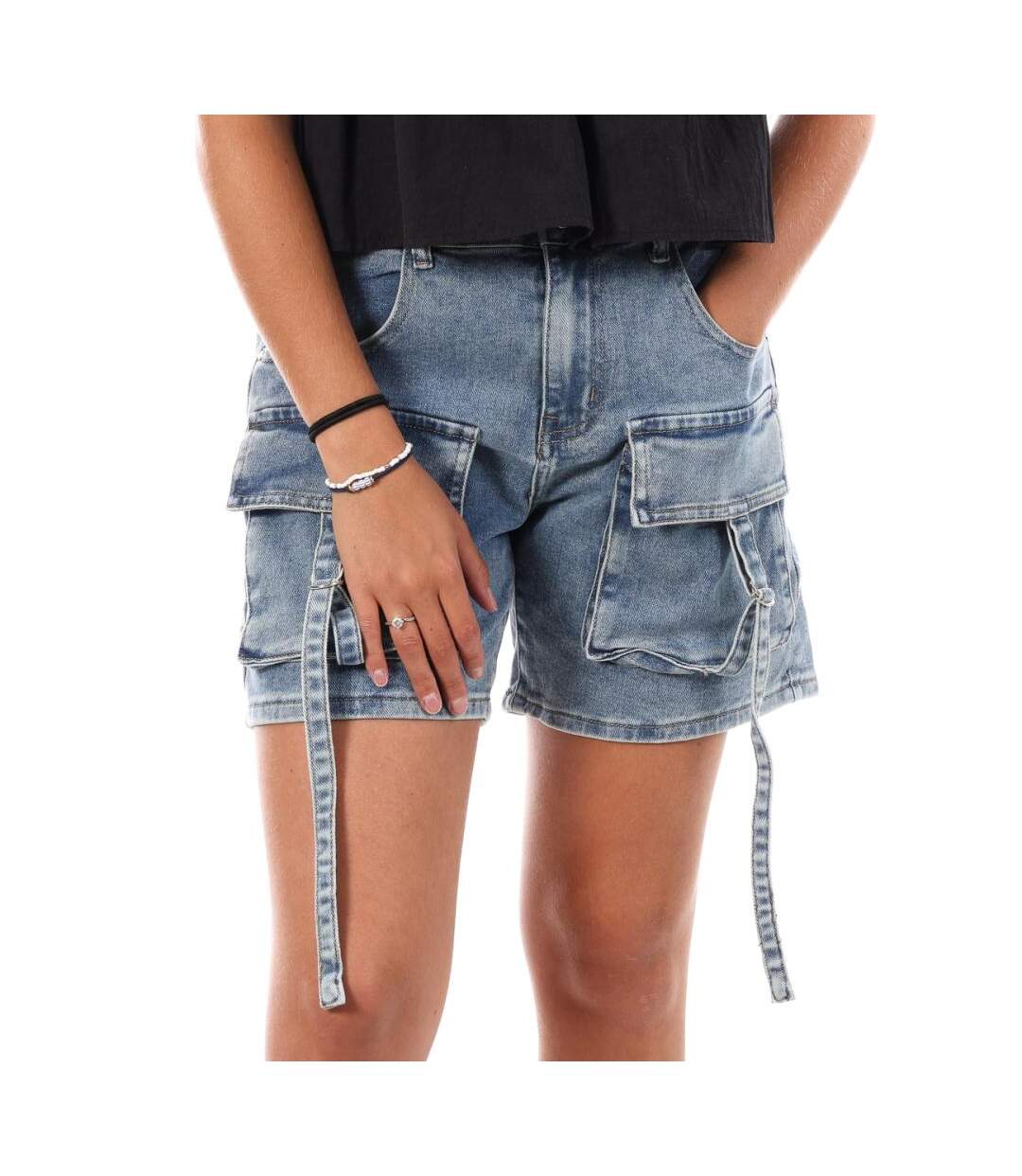 Short en Jean Bleu Femme Monday Premium Short Cargo - L