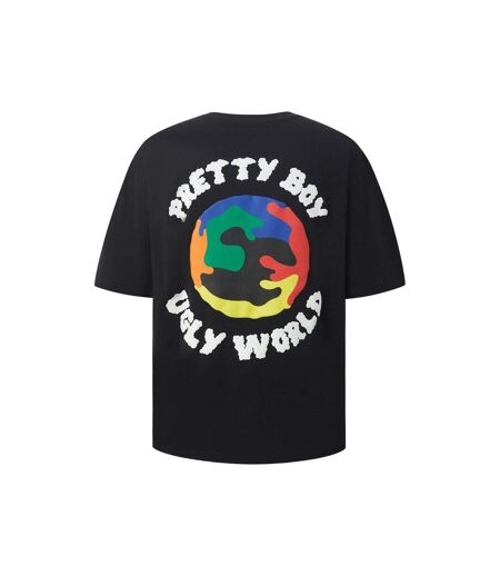 T-shirt Homme Noir Pretty Boy Ugly World