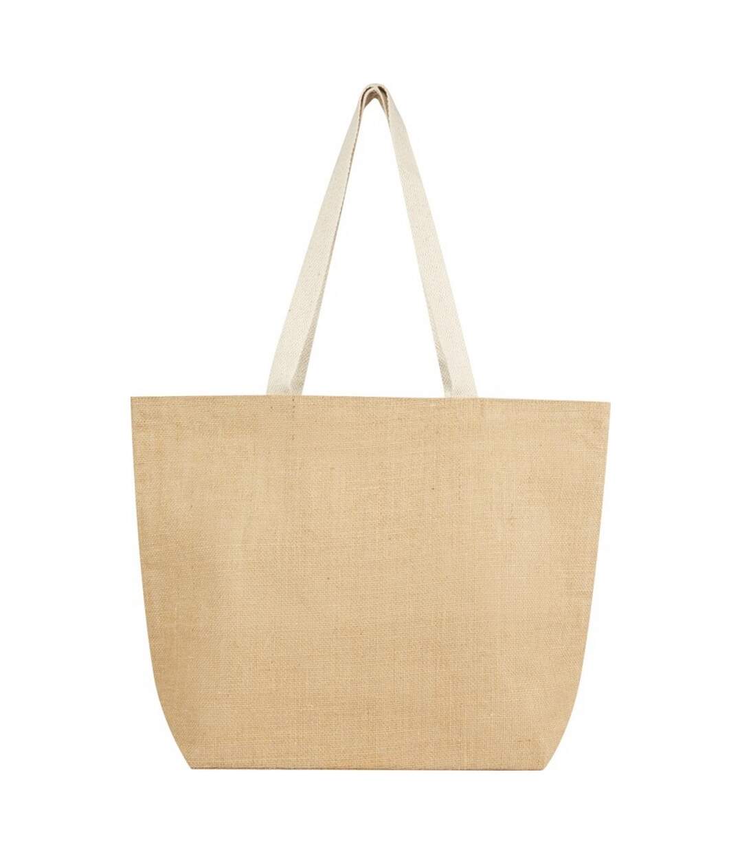 Tote bag juta 40 cm x 38 cm beige pâle / blanc Generic-2