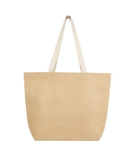 Tote bag juta 40 cm x 38 cm beige pâle / blanc Generic