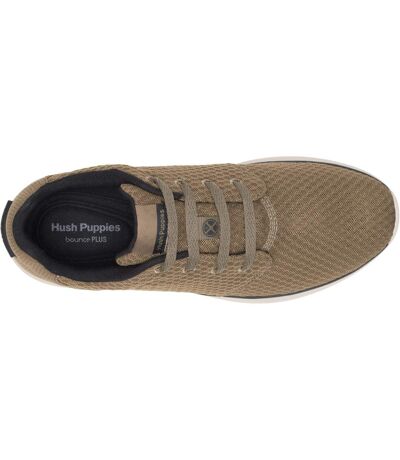 Mens good shoe lace recycled trainers olive Hush Puppies