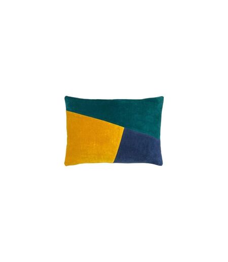 Furn - Housse de coussin MORELLA (Émeraude / Ocre / Bleu marine) (Taille unique) - UTRV2509