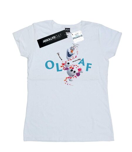 Disney Femme/Les femmes Frozen 2 Olaf Leaf Jump - T-shirt en coton (Blanc) - UTBI21783