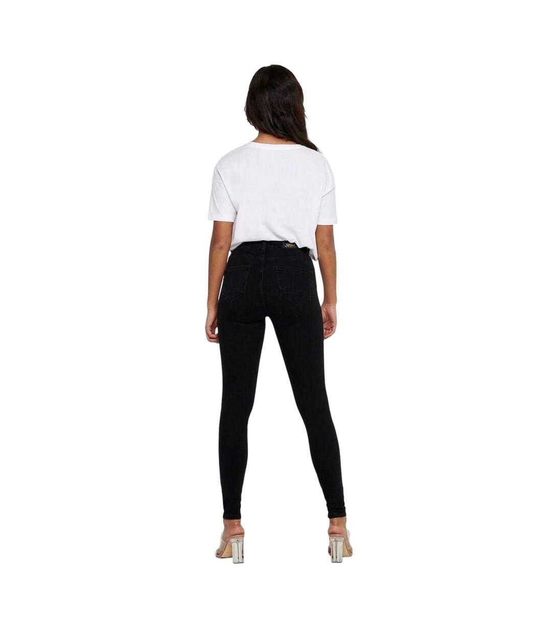 Womens/ladies Skinny Jeans Black Only-3