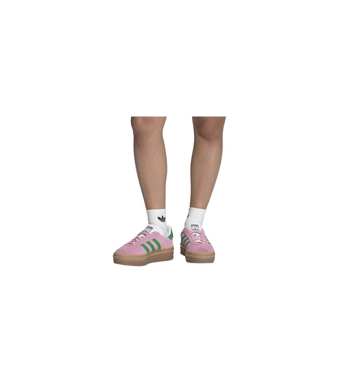 Baskets Motif/style Plateforme Gazelle Femme Rose Vert Adidas-1