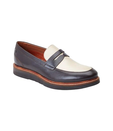 Mocassins penny sid homme marron / beige Base London