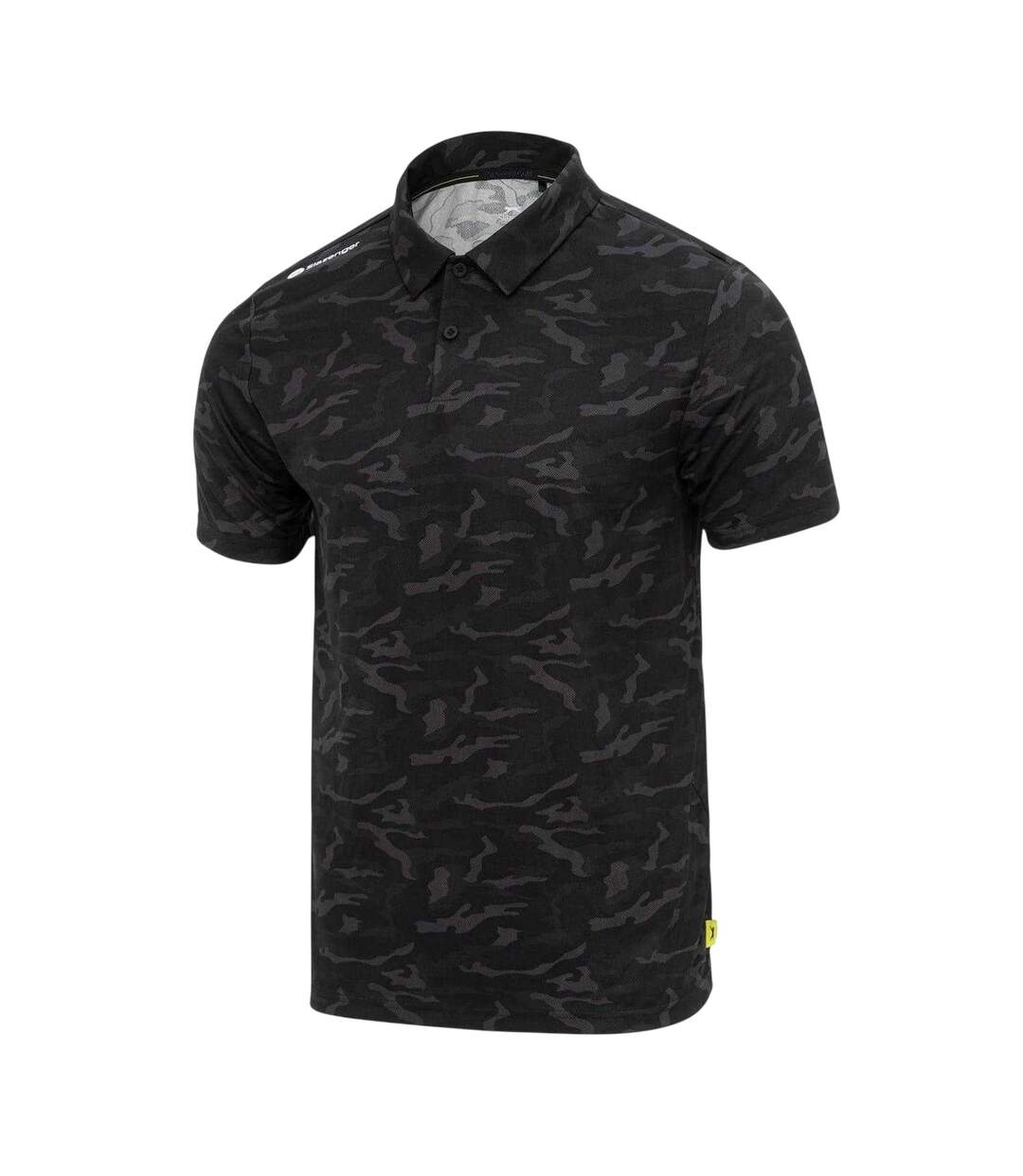 Mens All-over Print Lightweight Polo Shirt Black Grey Slazenger-3