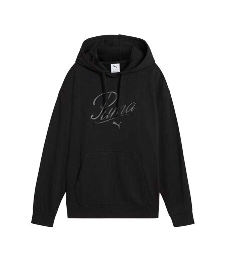 Sweat À Capuche Style Texte Ess Femme Noir Puma