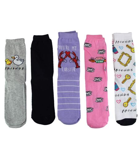 Ladies 5 Pairs of Funny Novelty Friends Socks | Gifts for Friendship Day