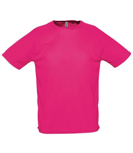 SOLS Mens Sporty Short Sleeve Performance T-Shirt (Neon Pink)