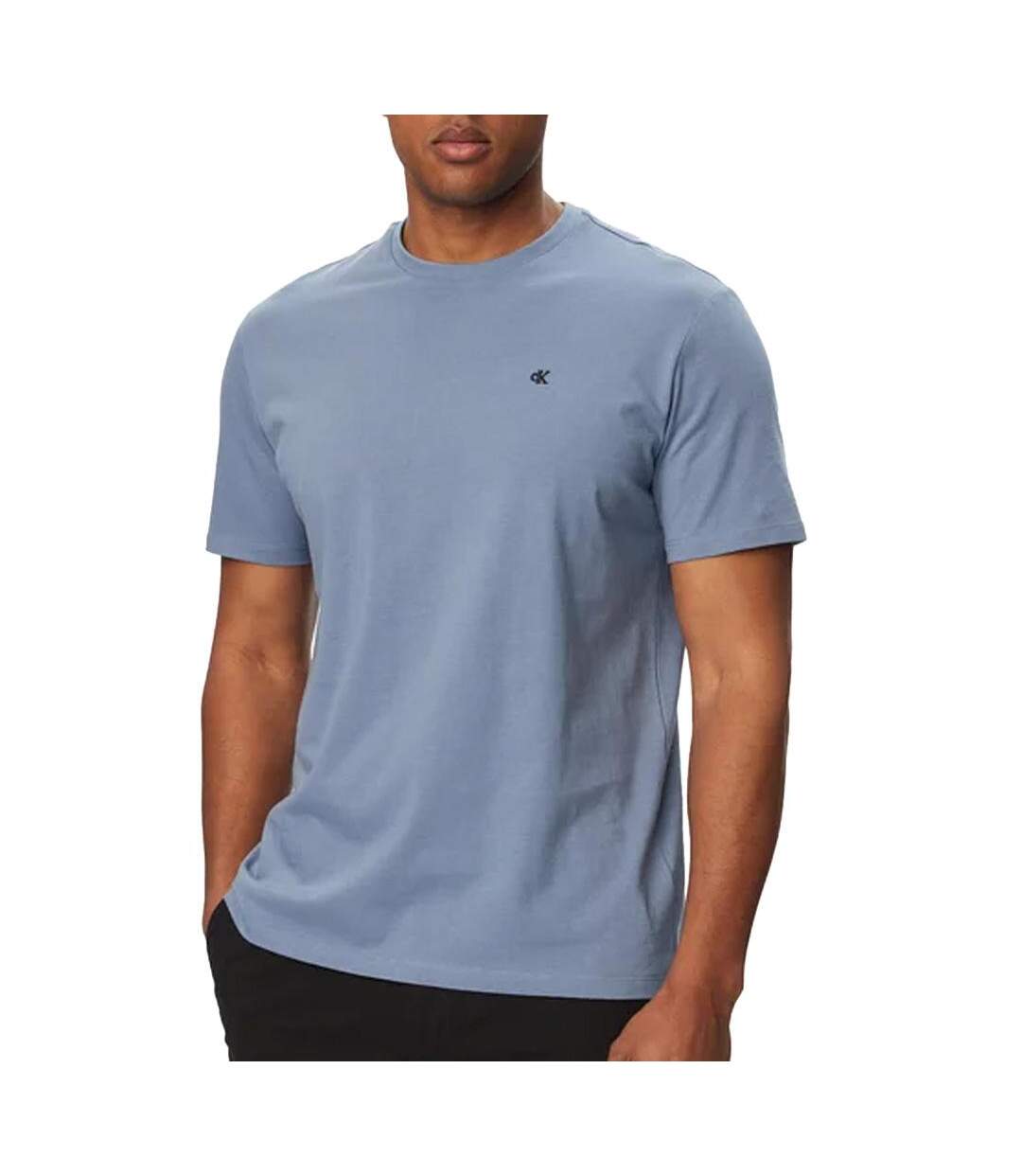 T-Shirt bleu moyen homme calvin klein jeans classic monogram-1