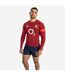 Umbro Mens 23/24 England Rugby Long-Sleeved Training Contact Jersey (Red/Flame Scarlet)