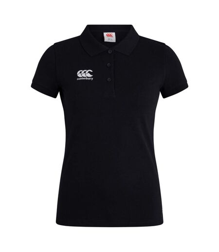 Womens/ladies Waimak Polo Shirt Black Canterbury