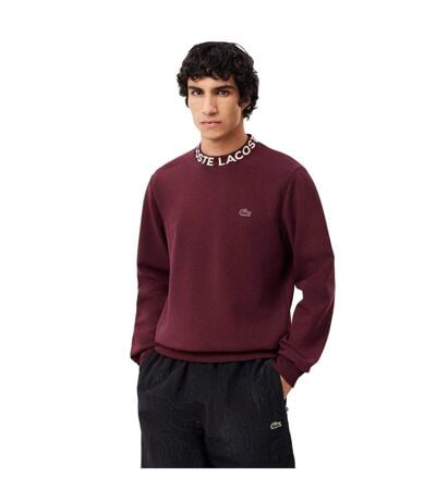 Sweat Style Logo Homme Rouge Bordeaux Lacoste