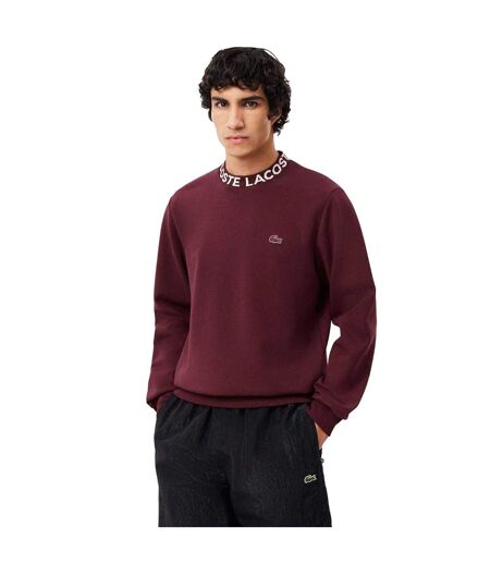 Sweat Style Logo Homme Rouge Bordeaux Lacoste