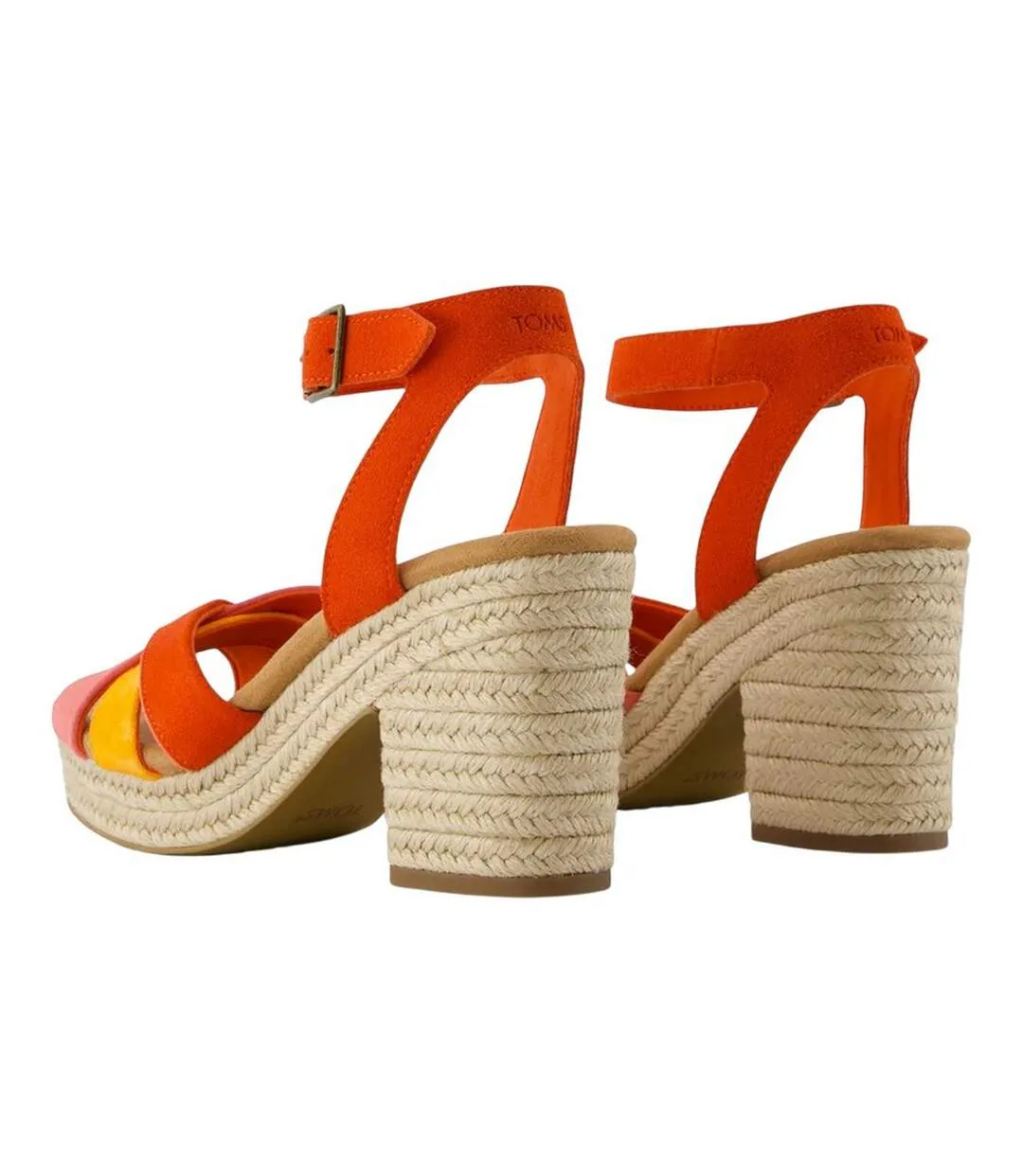 Womens/ladies Majorca Strappy Suede Sandals Flame Toms-2