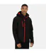 Mens Venturer Three Layer Soft Shell Jacket Black Red Regatta-1