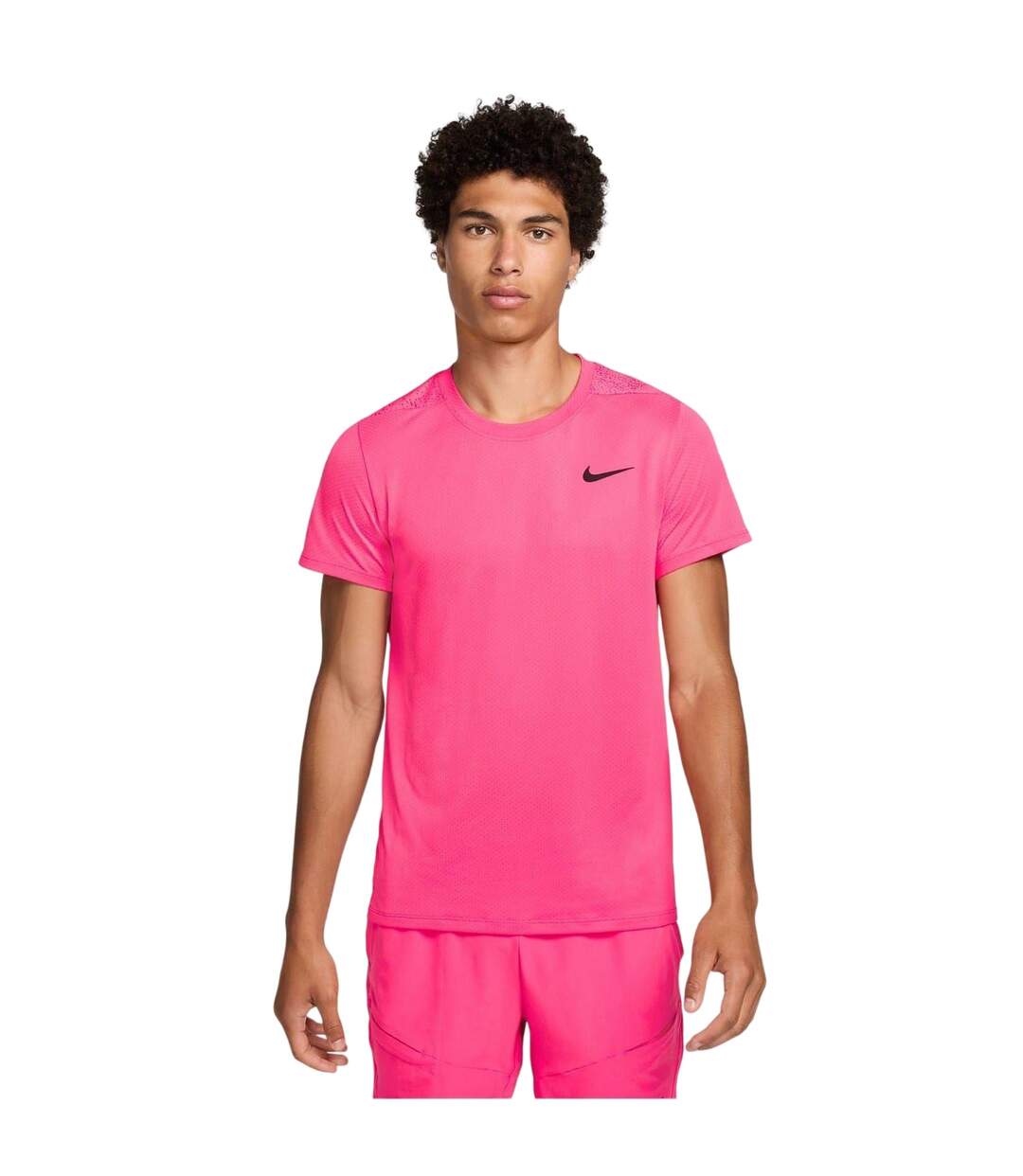 Mens Court Slam Dri-fit T-shirt Hot Fushia White Nike-1