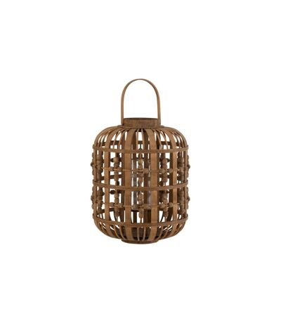 Lanterne Déco en Bois Perles 40cm Naturel