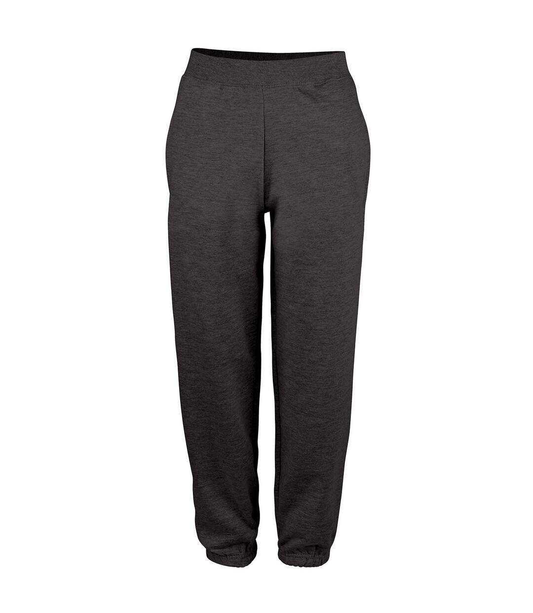 Mens college cuffed jogging bottoms charcoal Awdis-1